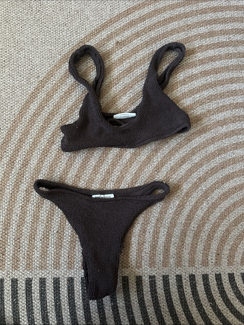 Youswim Chocolate Brown Textured Bikini Set